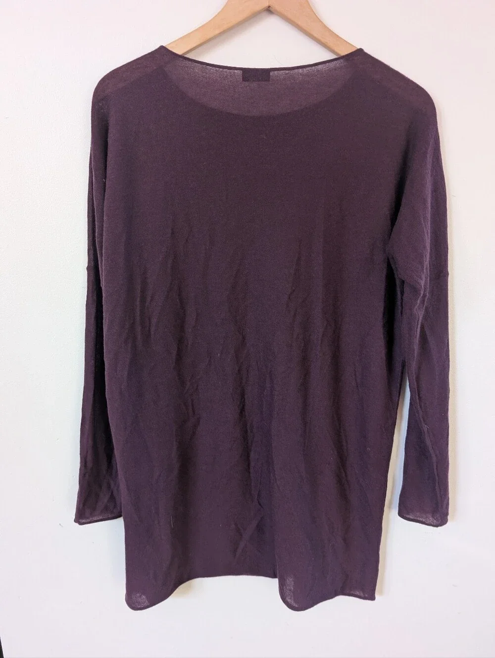 Joseph 100% Fine Cashmere Tunic Long Sweater Aubergine Purple Color M Medium